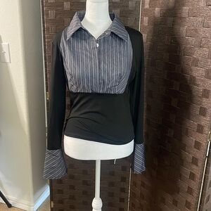 Shein black dress shirt